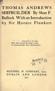 Cover of: Thomas Andrews, shipbuilder.: With an introd. by Sir Horace Plunkett.