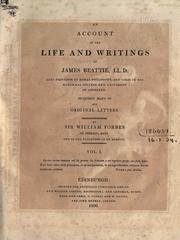 Cover of: An account of the life and writings of James Beattie, including many of his original letters. by Forbes, William Sir