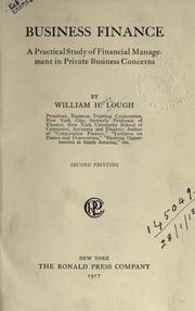 Cover of: Business finance by William Henry Lough