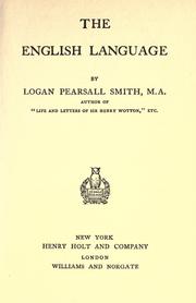 Cover of: The English language by Logan Pearsall Smith