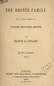 Cover of: The Brontë family, with special reference to Patrick Branwell Brontë