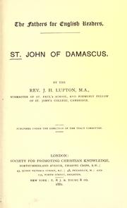Cover of: St. John of Damascus by J. H. Lupton