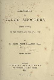 Cover of: Letters to young shooters by Payne-Gallwey, Ralph Sir