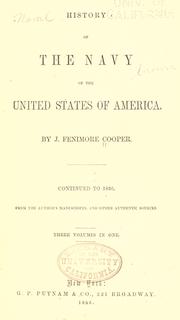 Cover of: History of the navy of the United States of America.
