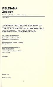 Cover of: A generic and tribal revision of the North American Aleocharinae (Coleoptera, Staphylinidae)