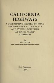 Cover of: California highways by Ben Blow