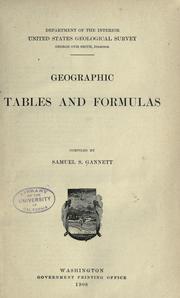 Cover of: Geographic tables and formulas