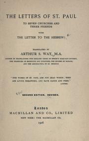 Cover of: The letters of St. Paul to seven churches and three friends with the letter to the Hebrews.