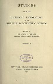 Cover of: Studies from the chemical laboratory of the Sheffield scientific school