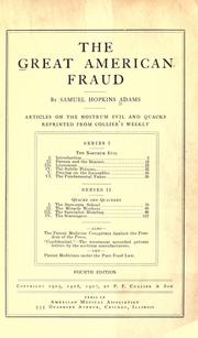 Cover of: The great American fraud by Samuel Hopkins Adams
