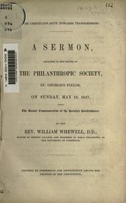 Cover of: The Christian's duty towards transgressors by William Whewell