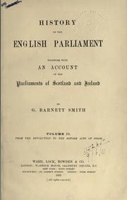 Cover of: History of the English Parliament: together with an account of the parliaments of Scotland and Ireland.