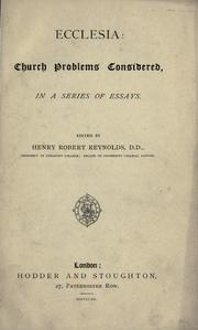 Cover of: Ecclesia: church problems considered in a series of essays