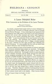 A Lance didelphid molar by William D. Turnbull