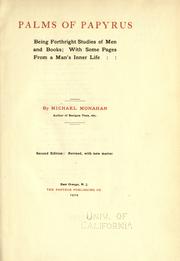 Cover of: Palms of papyrus by Monahan, Michael