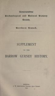 Cover of: Supplement to the Barrow Gurney history. by J. A. W. Wadmore