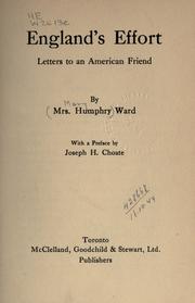 Cover of: England's effort: letters to an American friend