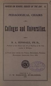 Cover of: Pedagogical chairs in colleges and universities