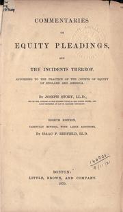 Cover of: Commentaries on equity pleadings by Story, Joseph