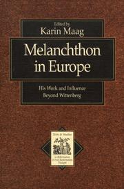 Cover of: Melanchthon in Europe