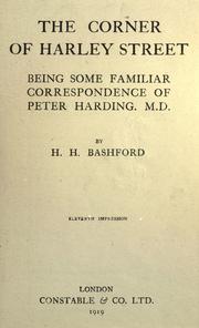 Cover of: The corner of Harley Street: being some familiar correspondence of Peter Harding.