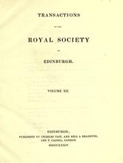 Cover of: Transactions of the Royal Society of Edinburgh. by 