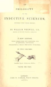 Cover of: The philosophy of the inductive sciences