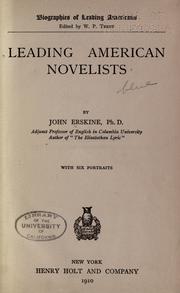 Cover of: Leading American novelists by Erskine, John