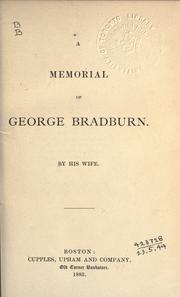 Cover of: memorial of George Bradburn