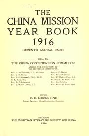 Cover of: The China mission year book. by Christian Literature Society for China