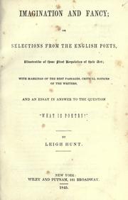 Cover of: Imagination and fancy by Leigh Hunt, Leigh Hunt
