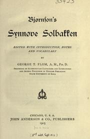 Cover of: Bj℗ørnson's Synn℗øve Solbak
