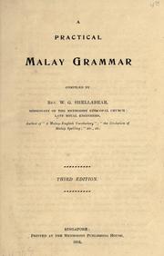 Cover of: A practical Malay grammar by W. G. Shellabear