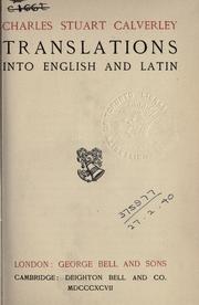 Translations into English and Latin by Calverley, Charles Stuart