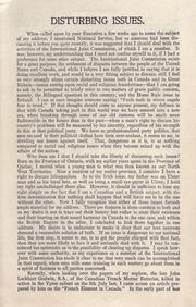 Cover of: Disturbing issues: bilingualism and Home Rule: address before the Canadian Club, Guelph, Ontario, 13th February, 1917