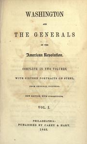 Cover of: Washington and the generals of the American revolution by 