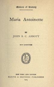 Cover of: Maria Antoinette