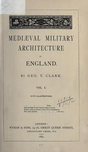 Cover of: Mediaeval military architecture in England.