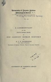Cover of: A commentary on the fifty-third book of Dio Cassius' Roman history by Cassius Dio Cocceianus