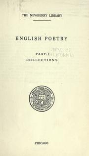 Cover of: English poetry ... by Newberry Library