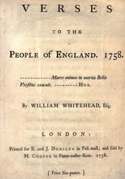 Cover of: Verses to the people of England. 1758. by Whitehead, William