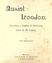 Quaint London by Old Mortality.