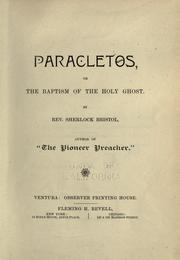 Cover of: Paracletos: or, The baptism of the Holy Ghost