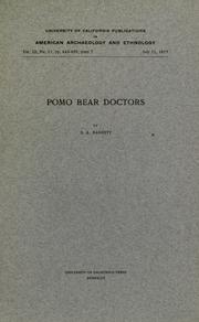 Cover of Pomo bear doctors