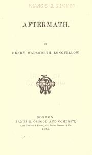 Cover of: Aftermath by Henry Wadsworth Longfellow