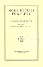 Cover of: More recipes for fifty by Frances Lowe Smith