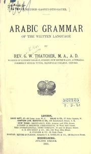Cover of: Arabic grammar of the written language