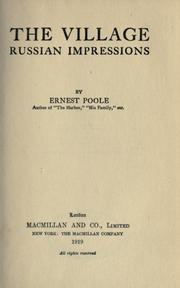 Cover of: The village by Ernest Poole, Ernest Poole