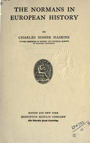 Cover of: The Normans in European history by Charles Homer Haskins