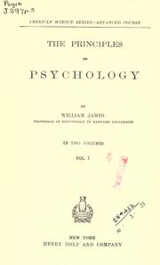 Cover of: The principles of psychology by William James